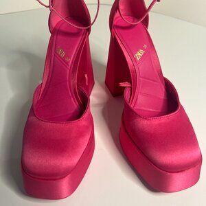 Zara brand new WOT satin platform